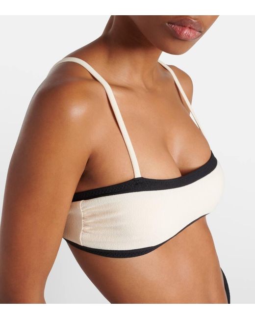 SAME Natural Colorblocked Bandeau Bikini Top