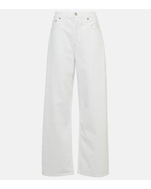 Agolde White Low Slung Baggy Wide-leg Jeans