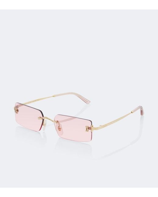Cartier Pink Eckige Sonnenbrille C De Cartier
