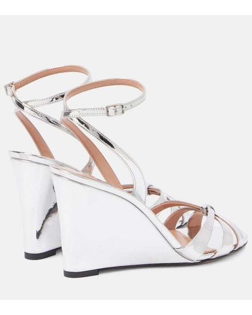 Aquazzura Metallic Tati 85 Wedge Sandals