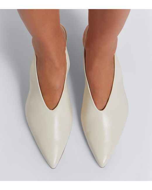 Chloé White Suzie Leather Slingback Pumps