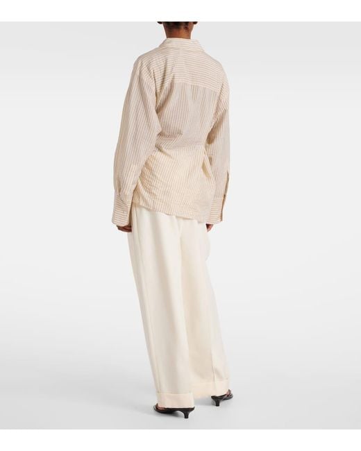 Camicia Asimmetrica A Righe di Rohe in Natural
