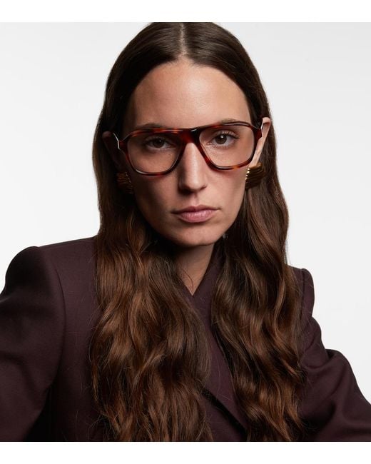 Khaite Brown X Oliver Peoples 1978Rx Aviator Glasses