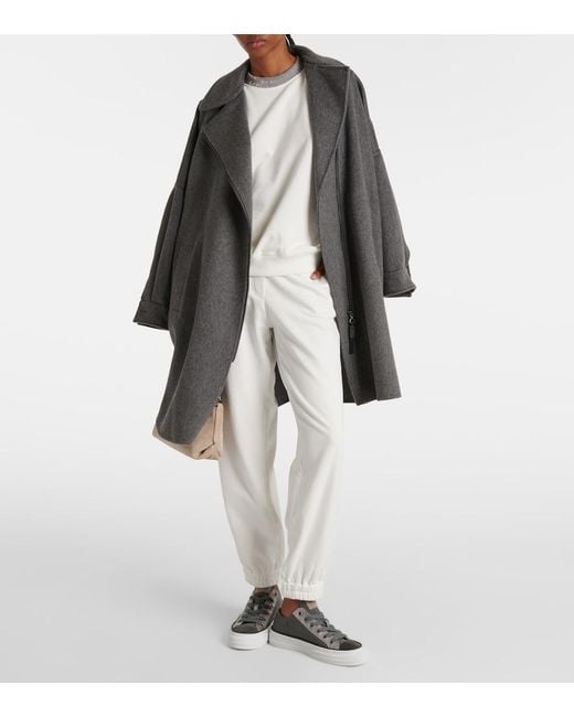 Brunello Cucinelli White Cotton Jersey Sweatpants