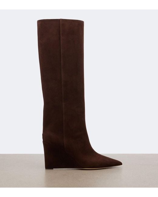 Jimmy Choo Brown Blake Suede Wedge Knee-High Boots