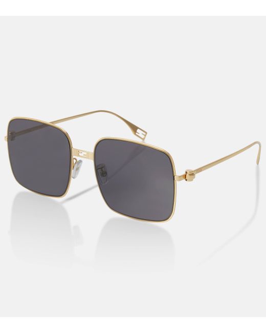 Fendi Gray Oversized Square Sunglasses