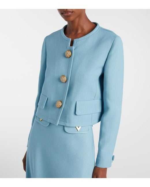 Valentino Blue Jacke Aus Canvas