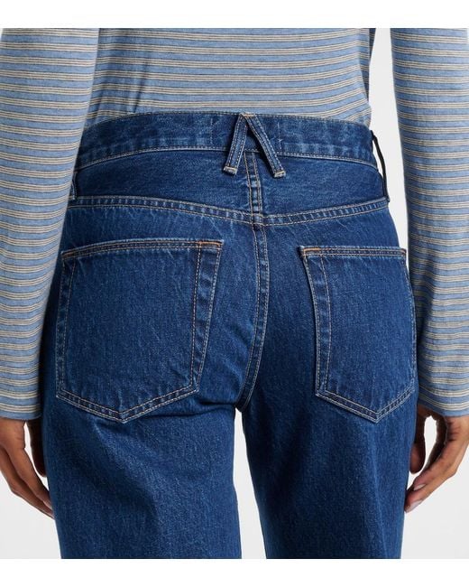 SLVRLAKE Denim Blue Sophie High-Rise Straight Jeans