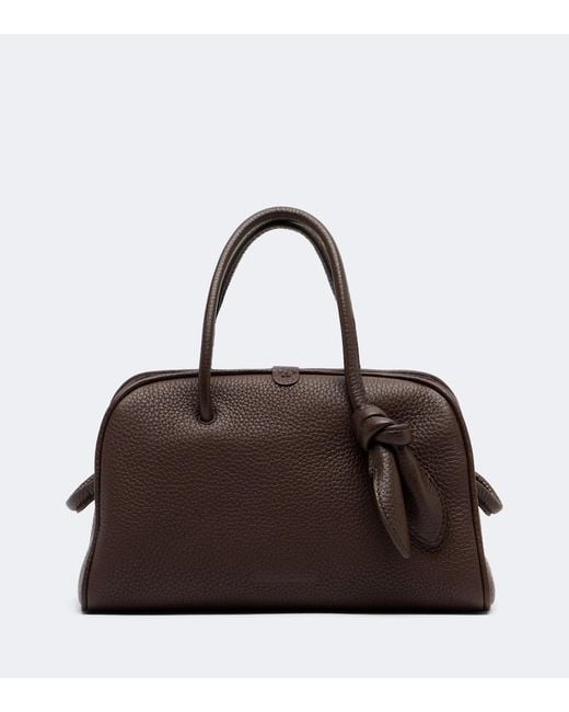 Jacquemus Brown Turismo Small Leather Bowling Bag