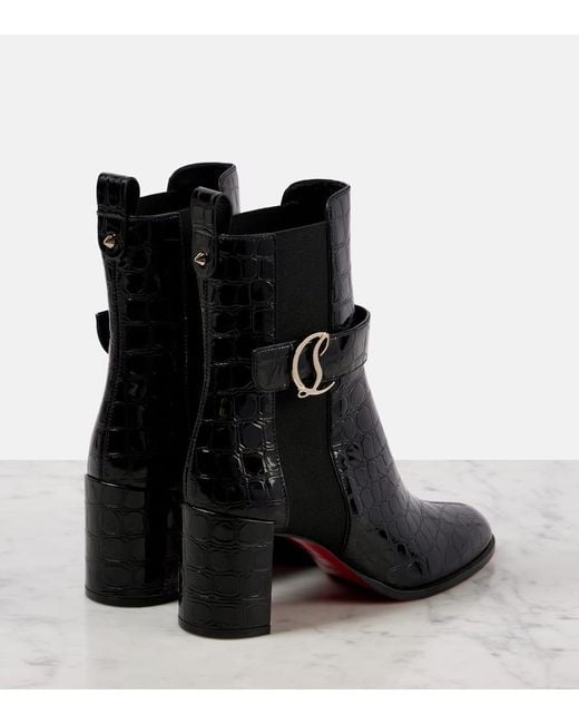 Christian Louboutin Black Ankle Boots Cl Aus Leder