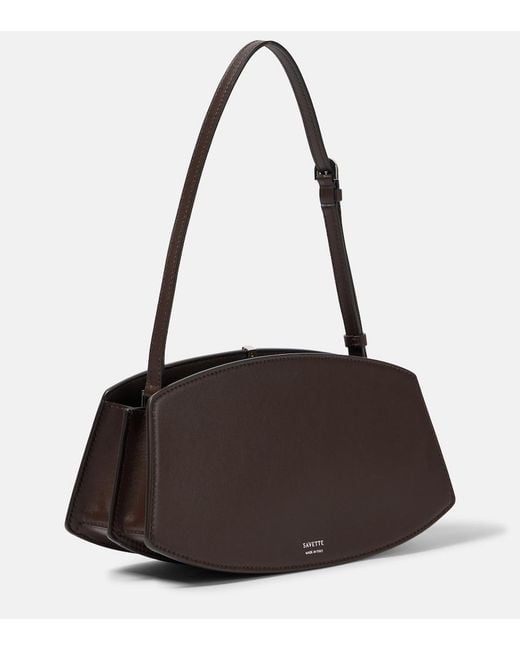 SAVETTE Brown Florence Small Leather Shoulder Bag