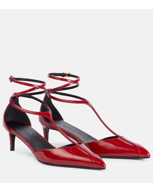 Khaite Red Mia 45 Patent Leather Pumps