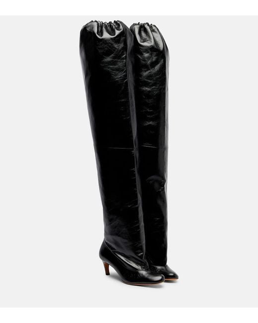 Proenza Schouler Black Uma 60 Leather Over-The-Knee Boots