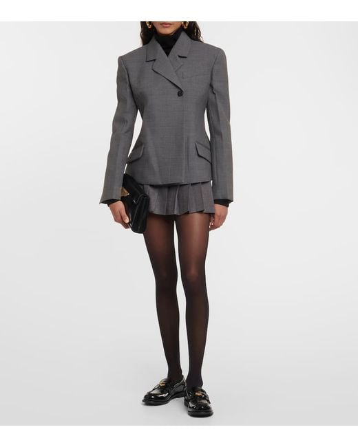 Frankie Shop Gray Blake Pleated Miniskirt