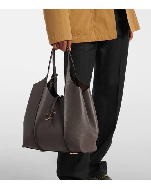 Tod's Brown Tote Bag T Timeless Medium Aus Leder