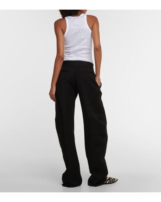 The Attico Blue Wide-Leg Satin Pants
