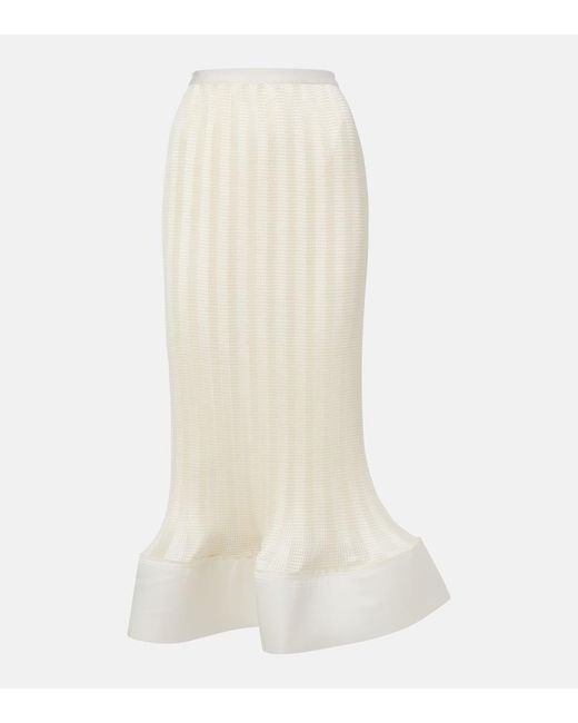 Falda Midi Hollis De Punto Con Volantes Jonathan Simkhai de color White