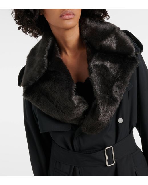 Trench-coat Kennington en fourrure synthetique Burberry en coloris Black