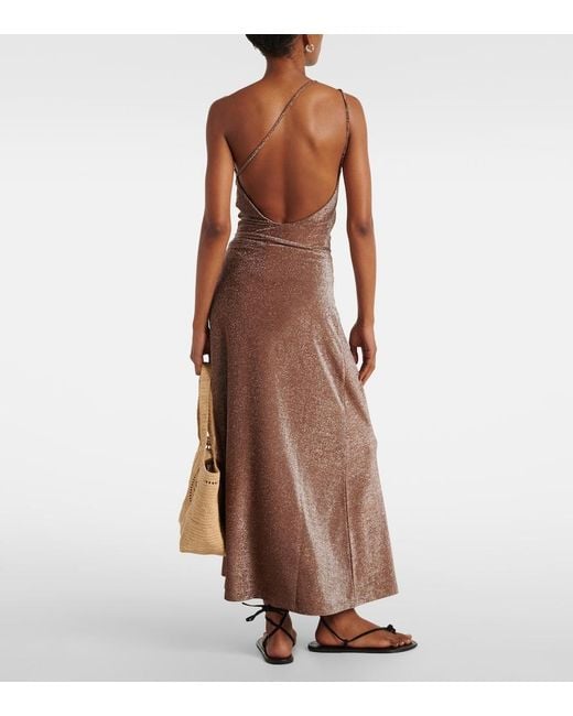 Johanna Ortiz Brown Ring-Detail Embellished Maxi Skirt