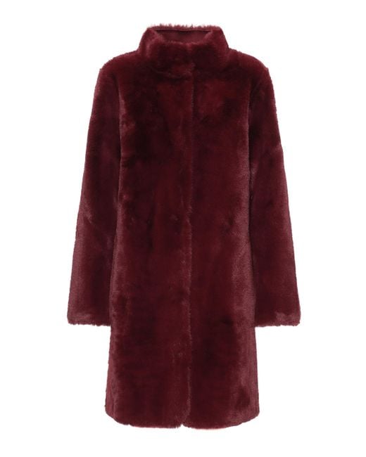 Velvet Mina Faux Fur Reversible Coat in Red - Lyst