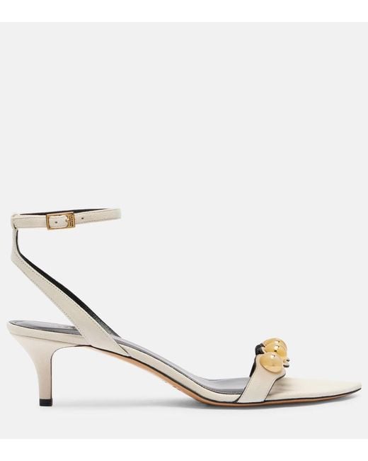 Isabel Marant Metallic Arolee Studded Suede Sandals