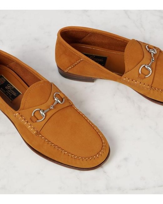 Gucci Brown Gigi Horsebit-Detailed Suede Loafers
