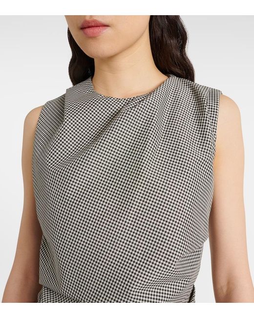 Rohe Gray Checked Wool-Blend Top