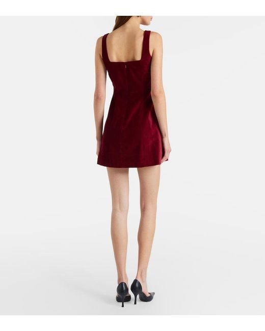 Markarian Red Brooke Cotton Velvet Minidress