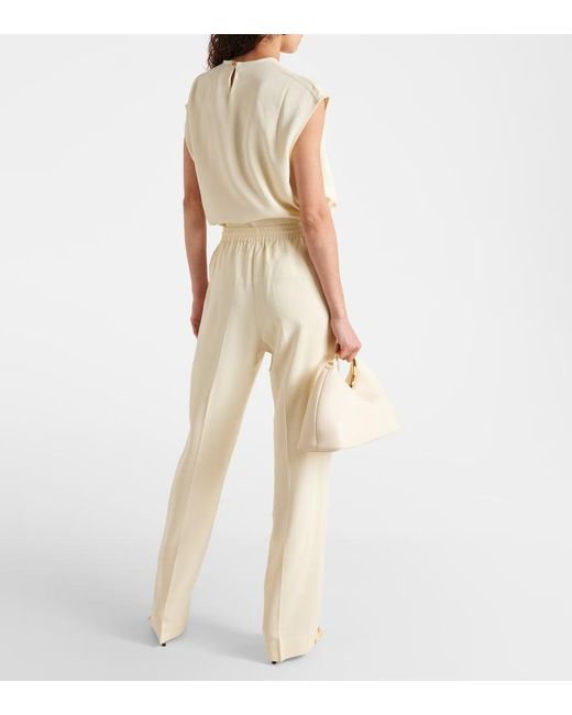 Asceno Natural Aurelia Crepe Straight Pants