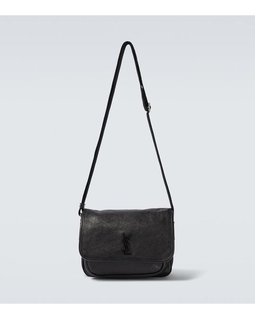 Saint Laurent Black Niki Small Leather Messenger Bag for men
