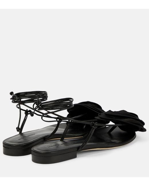 Magda Butrym Black Applique Leather Sandals