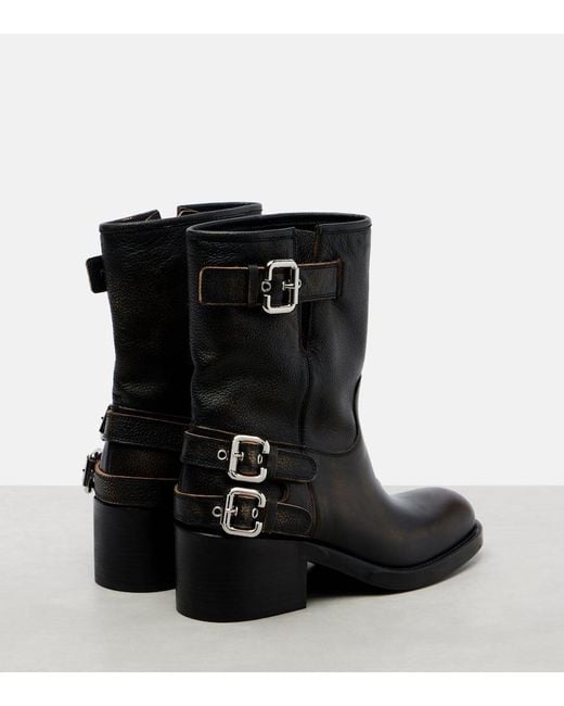 Chloé Black Dakota 60 Leather Biker Boots