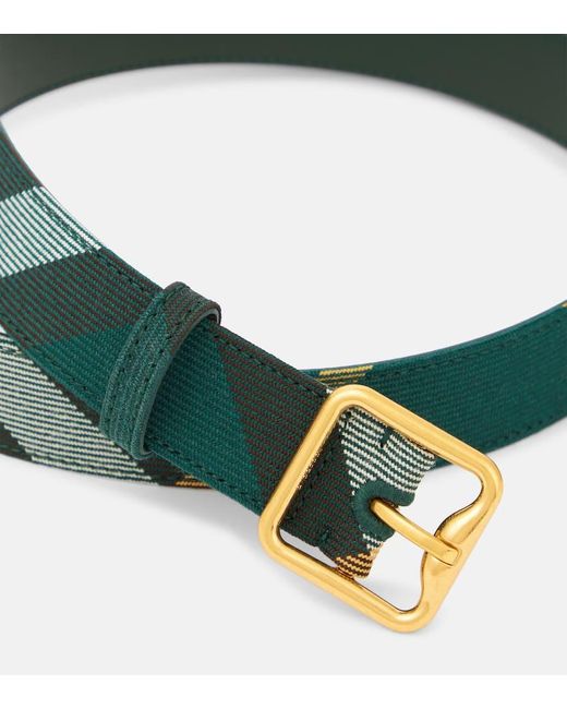 Cinturon con Check Burberry de color Green