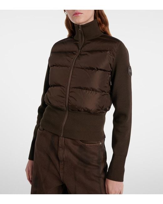 Canada Goose Brown Hybridge Wool-Blend Down Jacket