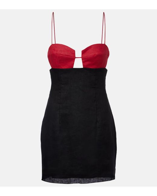 Cala De La Cruz Red Minikleid Soline Aus Leinen