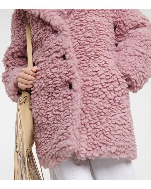 Isabel Marant Pink Sabrinega Teddy Coat