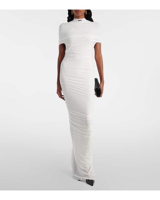 Jean Paul Gaultier White Maxikleid Aus Jersey