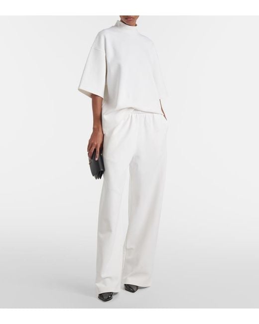 Wardrobe NYC White Jersey Wide-Leg Pants