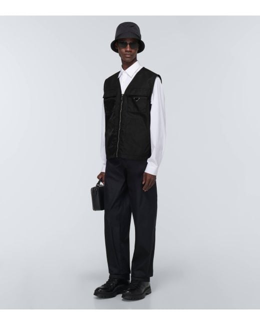 Prada Black Re-nylon Cargo Vest for men