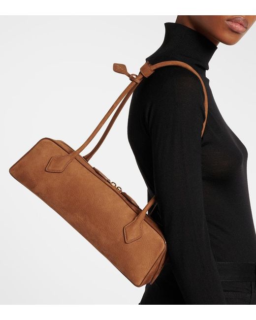 Alaïa Brown Schultertasche Le Teckel Medium Aus Veloursleder