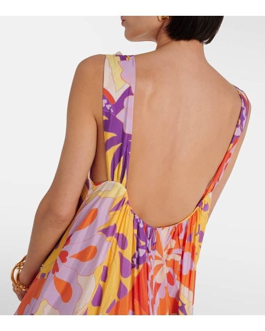 Farm Rio Red Lee Floral Cotton-Blend Maxi Dress