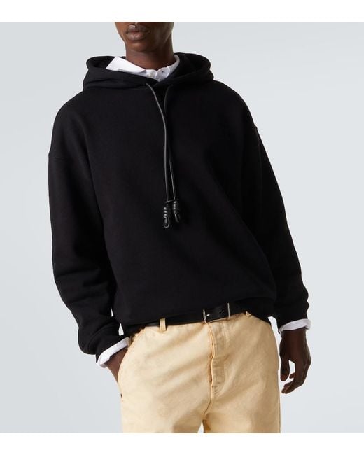Loewe Black Anagram Cotton Jersey Hoodie for men
