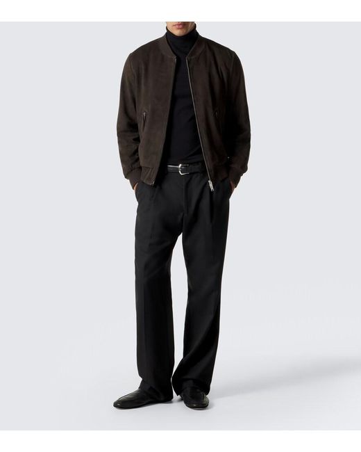 Arma Black Didier Suede Bomber Jacket for men