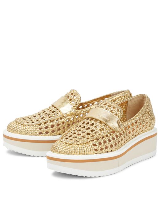 Gold on sale platform loafers