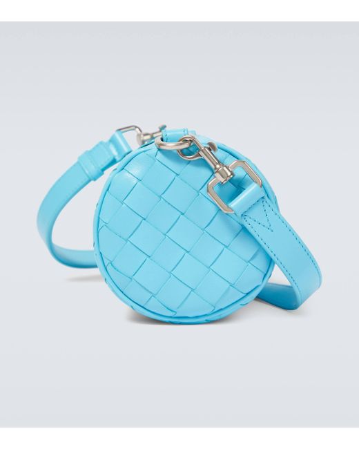 Bottega Veneta Blue Barrel Mini Leather Crossbody Bag for men