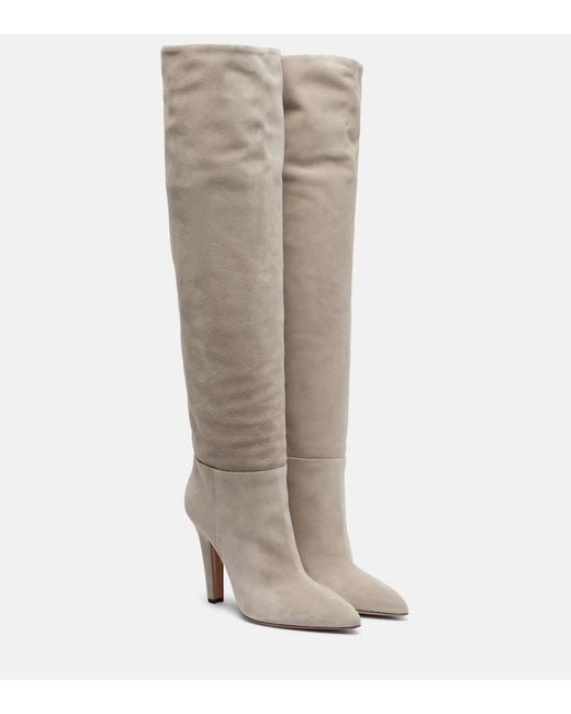 Paris Texas Natural Elsa 100 Suede Over-The-Knee Boots