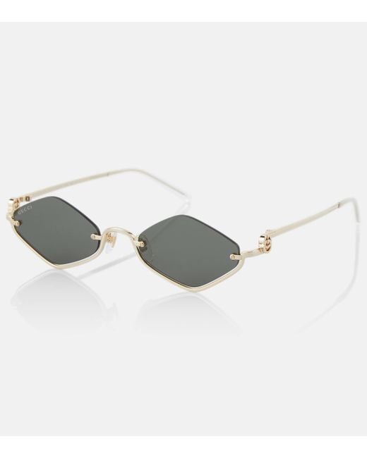 Gucci Metallic GG Upside Down Sunglasses