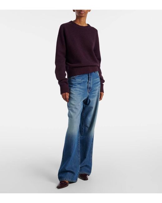 Khaite Purple Nera Cashmere Sweater