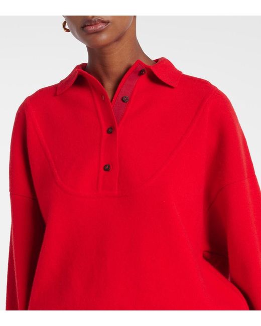 Jacquemus Red Balloon Wool And Cashmere Polo Sweater