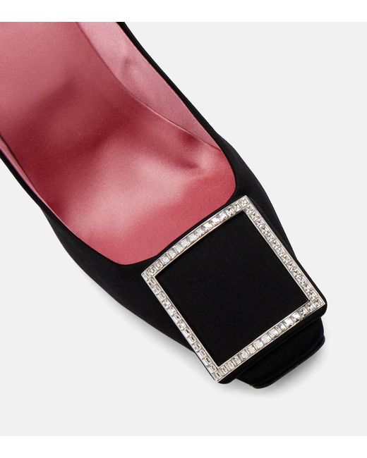 Roger Vivier Red Trumpette 100 Satin Pumps